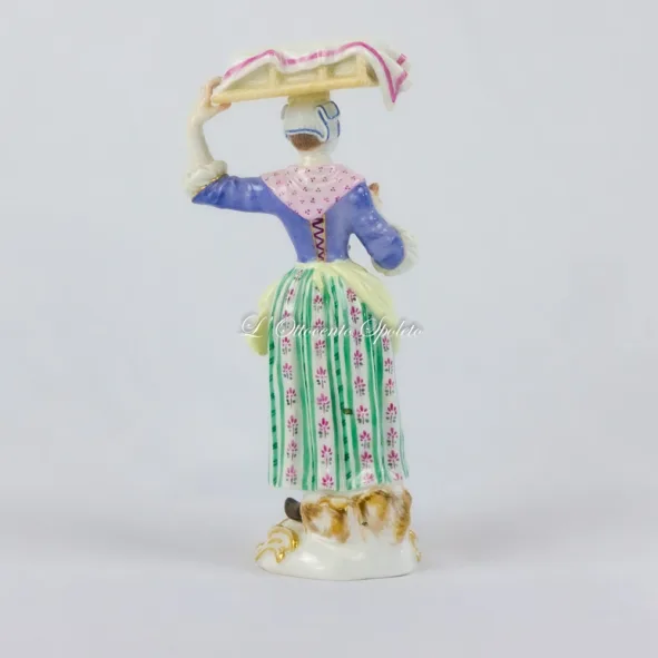 Statuina Meissen Donna con pane